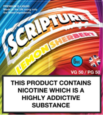 Scripture Lemon Sherbet x3 10ml E-Juice (50VG/50PG)