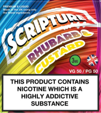 Scripture Rhubarb & Custard x3 10ml E-Juice (50VG/50PG)